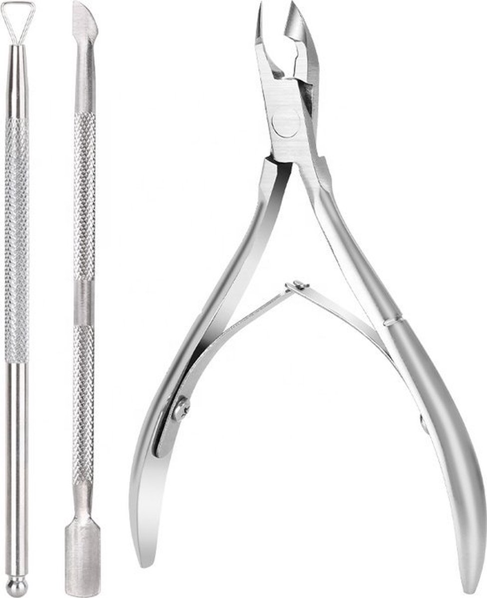 Goedkoopste Professionele Nagelriem knipper set - Cuticle Pusher Duwer Verwijderaar Trimmer Mesje - Nagelriem duwer - Nagel Bokkenpootje - Nagelriem verwijderaar - Manicure - Pedicure - Cuticle remover - Nagelriem duwer - Nagelriemverzorging - Verzorging set
