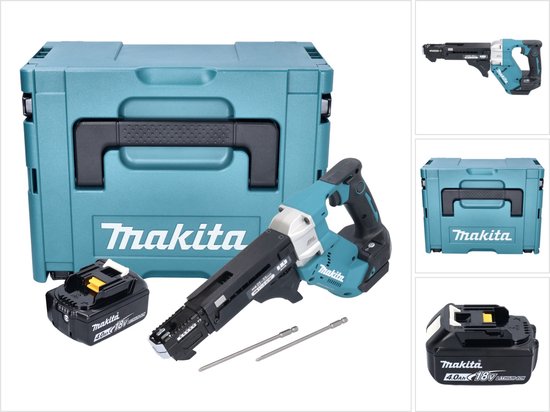 Makita DFR 551 M1J accu-magazijnschroevendraaier 18 V 25 - 55 mm borstelloos + 1x accu 4.0 Ah + Makpac - zonder lader