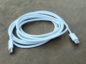 USB-C Naar USB-C Kabel - Snellader - 2 Meter - Wit - USB 3.0 - Duurzaam - Gevlochten