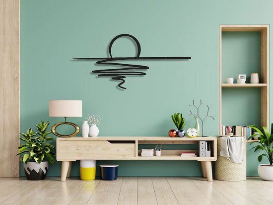 Décoration murale soleil - Décoration murale - Deco - Zwart - Bois - Décoration - Art - Décoration murale murale - Line art - Wall art - Panneaux muraux - Bohème - Noël - Cadeau Noël - décoration murale salon - Cadeau Noël