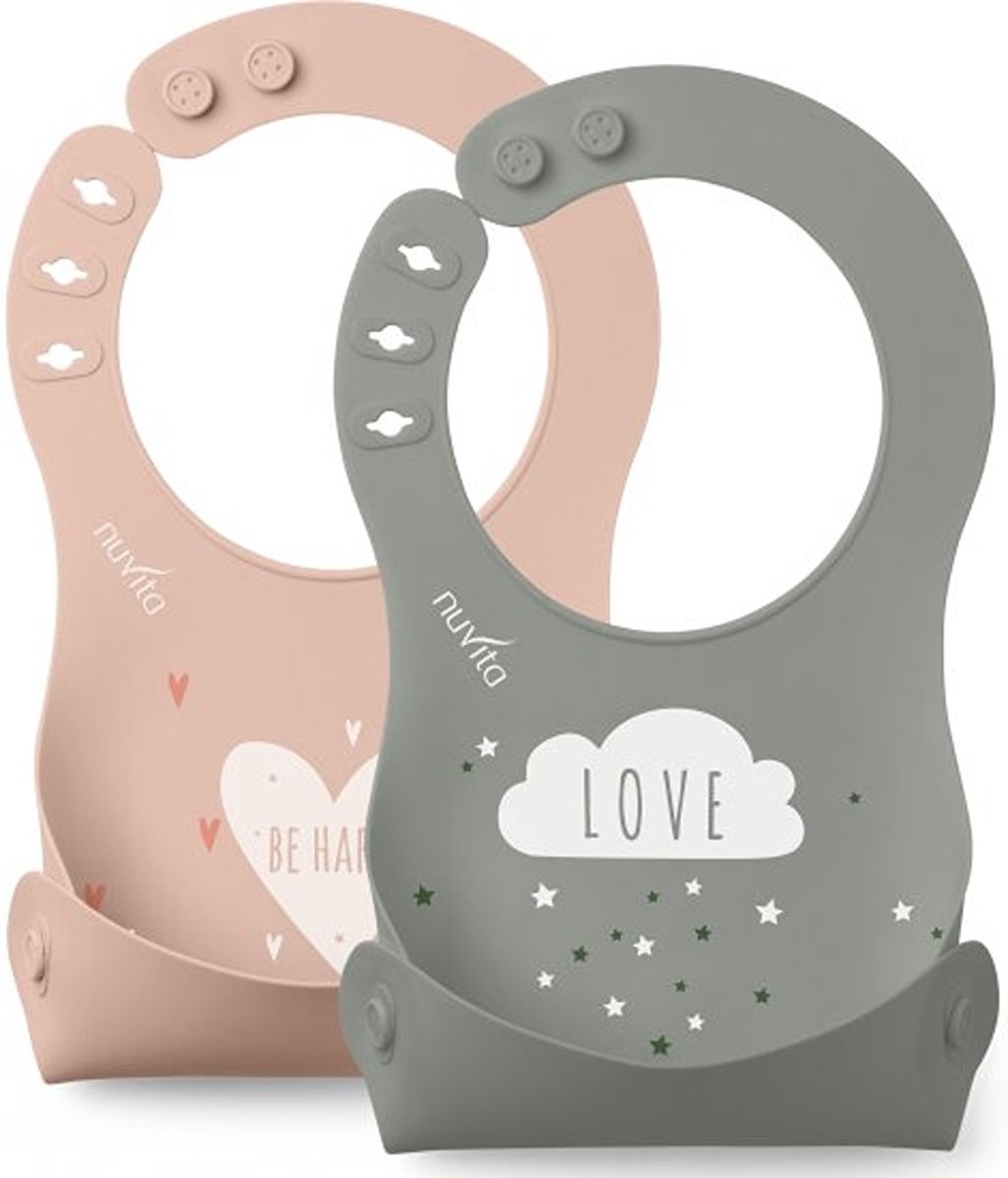 Goedkoopste Nuvita Set Van 2 Siliconen Oprolbare Slabbetjes