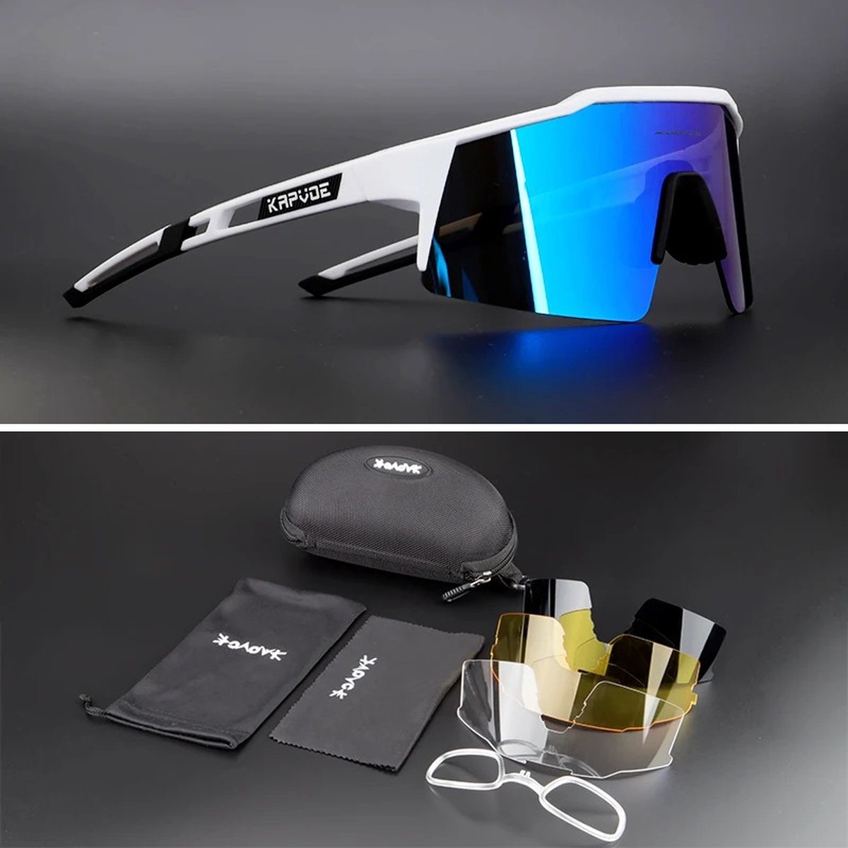 ROCKBROS Lunettes Vélo De Route VTT Photochromique Hommes Femmes, Cyclisme Lunettes De Soleil Sport VTT Pêche Running Course, Blanc