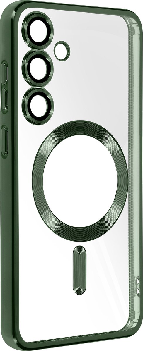 Avizar Magsafe-hoes Geschikt voor Samsung Galaxy S24 Plus Chroom, Groen