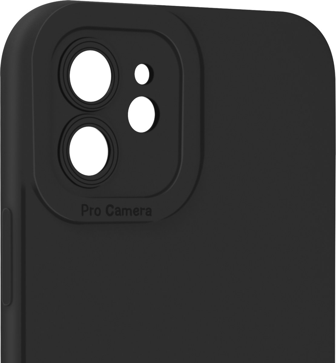 Avizar Hoes Geschikt voor iPhone 12 Mat Beschermde Camera, Zwart