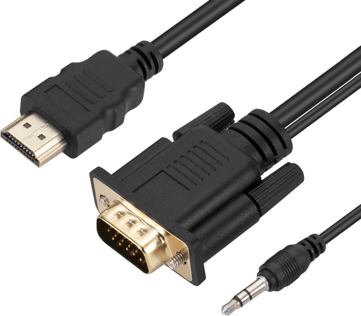Avizar Videokabel HDMI naar VGA 3,5 mm aansluiting, 1,8 m, Zwart