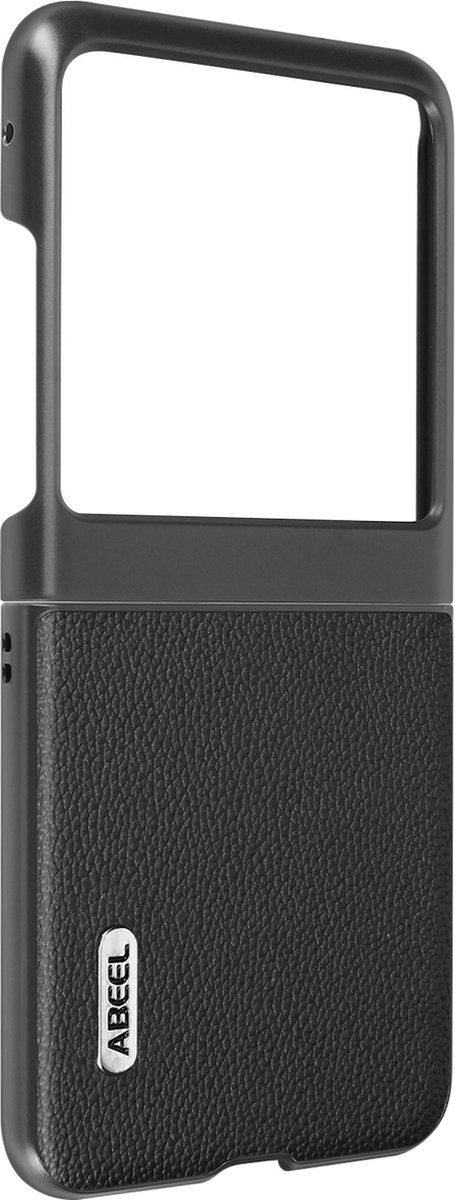 ABEEL, Hoes Geschikt voor Motorola Razr 40 Ultra Leder met nerfeffect, Zwart