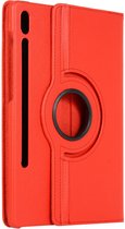Hoes Geschikt voor Samsung Galaxy Tab S10 FE / S10 Lite / S9 FE / S9 hoes Rood – Hoes Geschikt voor Samsung Galaxy Tab S10 FE / S10 Lite / S9 / S9 FE tablet hoes – 360° draaibaar bookcase - Ntech