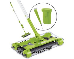Swivel Sweeper Batterijbezem - Gemakkelijk kruimels oprapen - Snoerloos, zakloos & oplaadbaar - Vloerveger met scharnierende koppeling & 360° rotatie - Maximale flexibiliteit - Moeiteloos schoonmaken