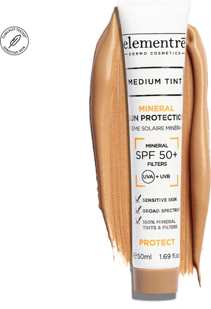 Goedkoopste elementrē - Minerale zonnebrand - MEDIUM TINT 50ml
