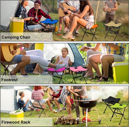 1 Stuks (Khaki)Campingstoel Voetkruk - Opvouwbare lichtgewicht kruk - Draagbare opvouwbare campingkruk - Intrekbare stoelen met - Draagtas 220LBS Campingkrukken - voor binnen of op de camping, Vissen, Wandelen, BBQ ,Reizen van Aiwoxing — afbeelding 5