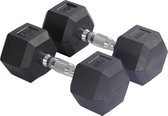 Bol.com Endless Paar 10 Kg (2 * 22 LB) Hexagon Rubber bekleed Dumbbell | Zwart | Materiaal: IJzer en rubber | Perfect voor bodyb... aanbieding