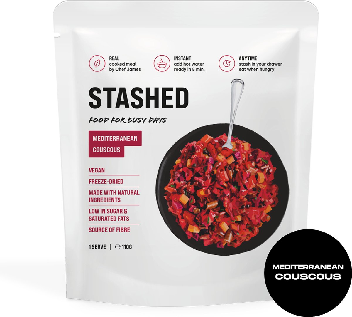 Goedkoopste Stashed Mediterrane Couscous - Vegan Maaltijd - Maaltijdvervanger - Adventure food - Instant Bereiding - Geen Conserveermiddelen - Vriesdroogmaaltijd - Eenpersoonsmaaltijd