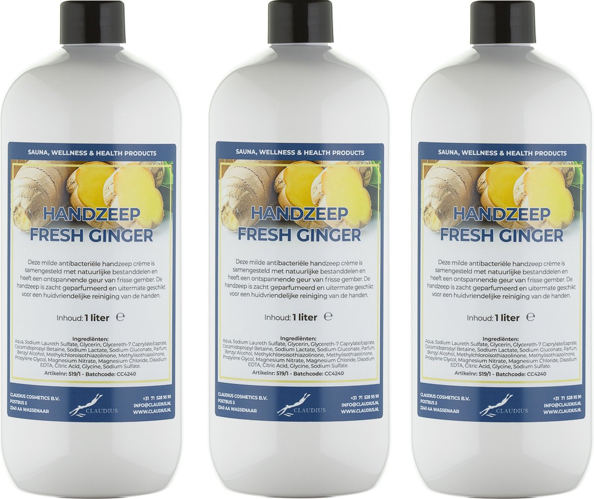 Goedkoopste Handzeep Fresh Ginger 1 liter - set van 3 stuks