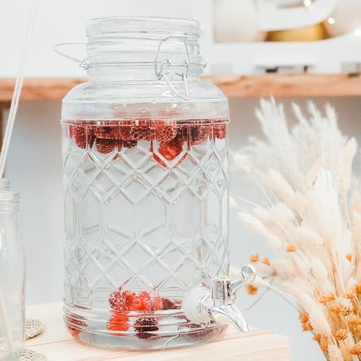 IB Laursen - Drink Dispenser - met patroon in het glas - inhoud 3,5 liter