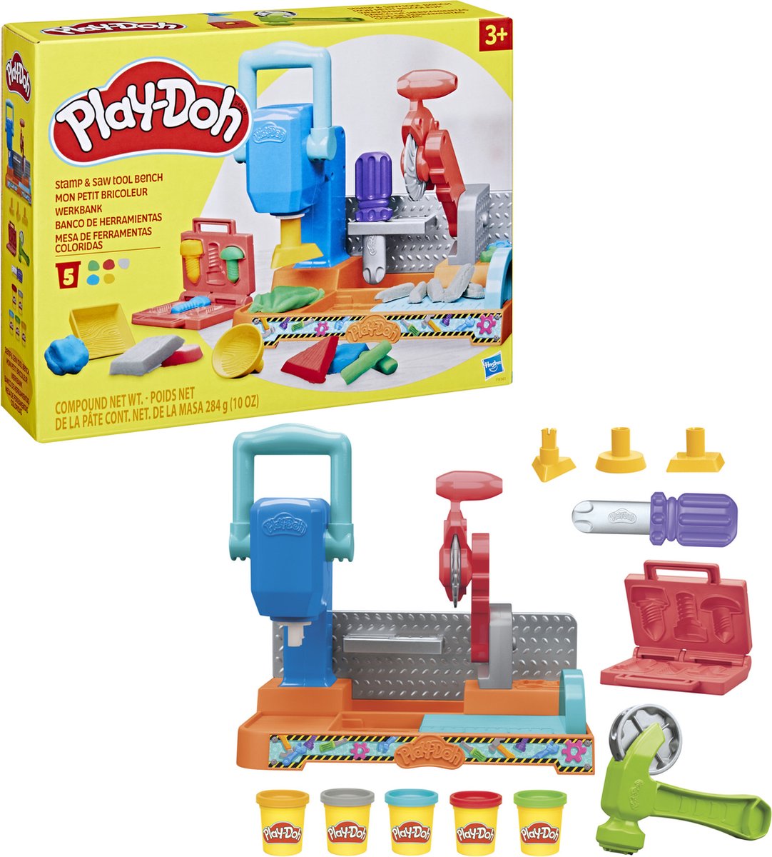 Play-Doh Stempelen en Zagen Speelset - Boetseerklei - Kindergereedschap — afbeelding 7