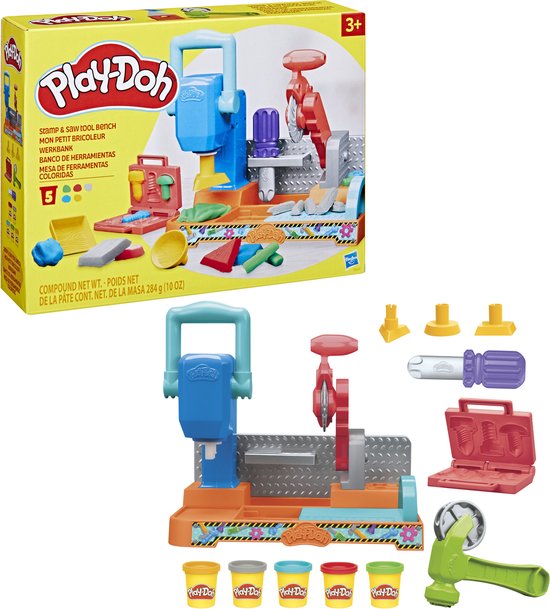 Play-Doh Stempelen en Zagen Speelset - Boetseerklei - Kindergereedschap