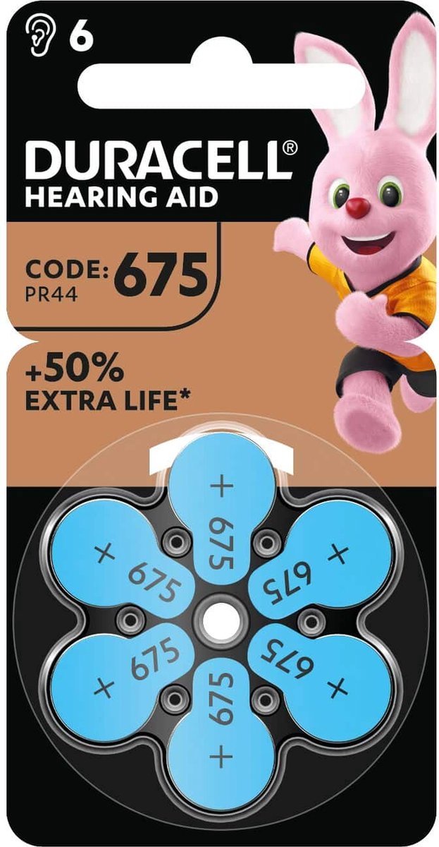 Duracell hoortoestelbatterijen 675 PR44 - 60 stuks
