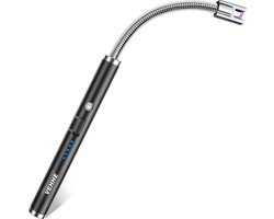 elektrische kaarsen aansteker Kaarsaansteker, elektrische oplaadbare boogaansteker met LED-batterijweergave Lange flexibele nek USB-aansteker voor lichtkaarsen Gasfornuizen Camping Barbecue