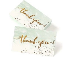 Bedankt Kaartjes Set - Thank You Cards - 50 stuks - Kleine onderneming - Pakket verzend kaartjes - 90 x 54 mm