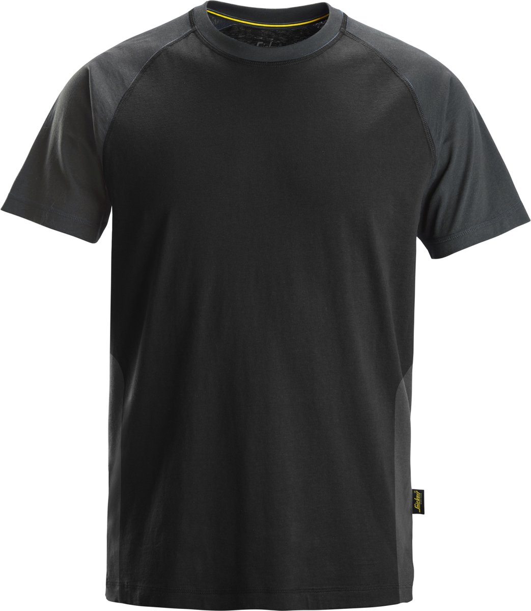 Snickers 2550 Tweekleurig T-shirt - Zwart/Staal Grijs - L