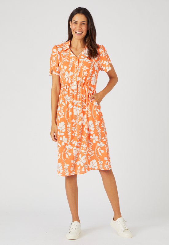 Gebreide Jurk Kleding Damart Kleedjes Pastunette Jurk Sunset Coral