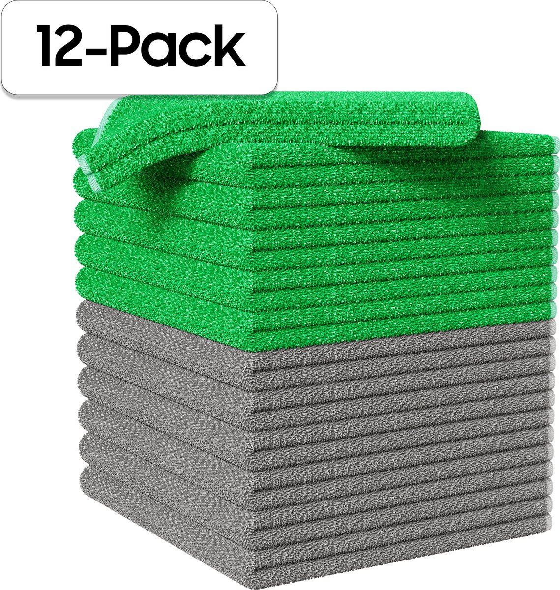 Gandria Microvezeldoekjes - 12 Stuks - Schoonmaakdoekjes - 30 x 30 cm - Vaatdoekjes - Microvezel - Wasbare Reinigingsdoekjes - Huishouddoekjes