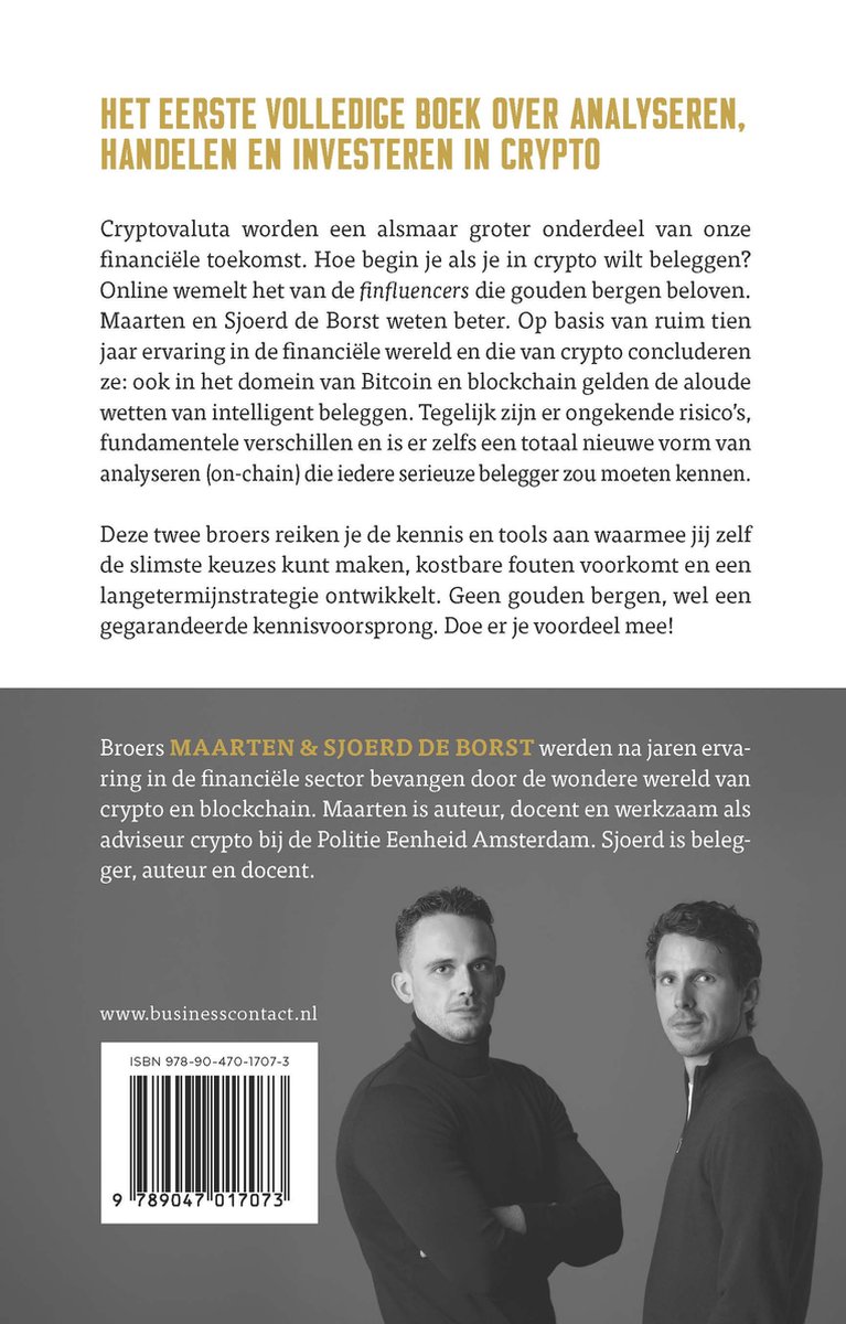 Crypto voor intelligente beleggers, Maarten de Borst | 9789047017073 |  Boeken | bol