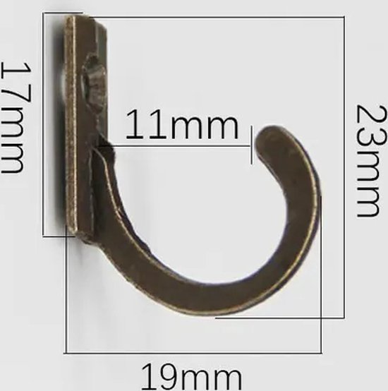Metalen S-haak Brons 10 cm | Knoppen en Haken | Het Olde Jagthuys