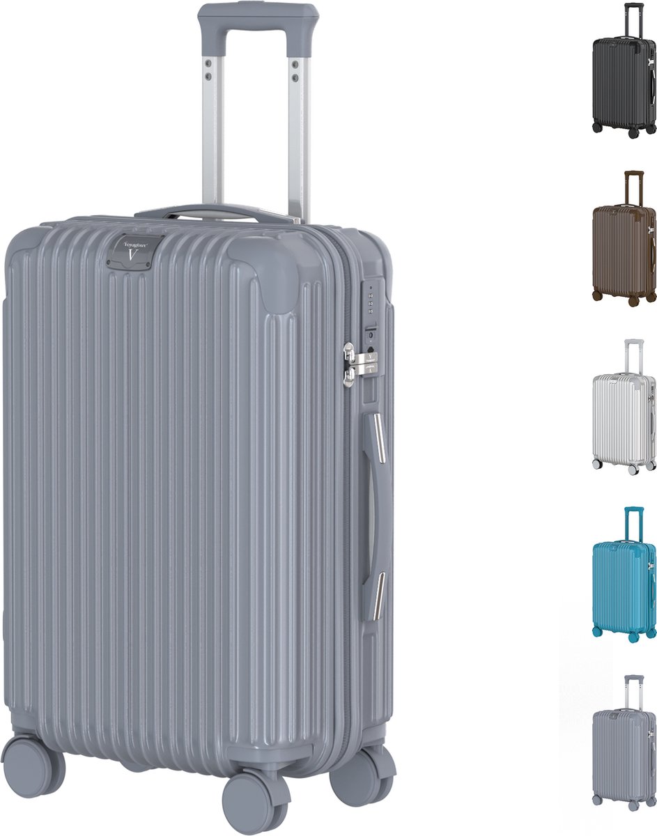 Voyagoux® - Handbagage Reiskoffer - 40L - Koffers - Reiskoffer met wielen – Nardo grijs - TSA Slot