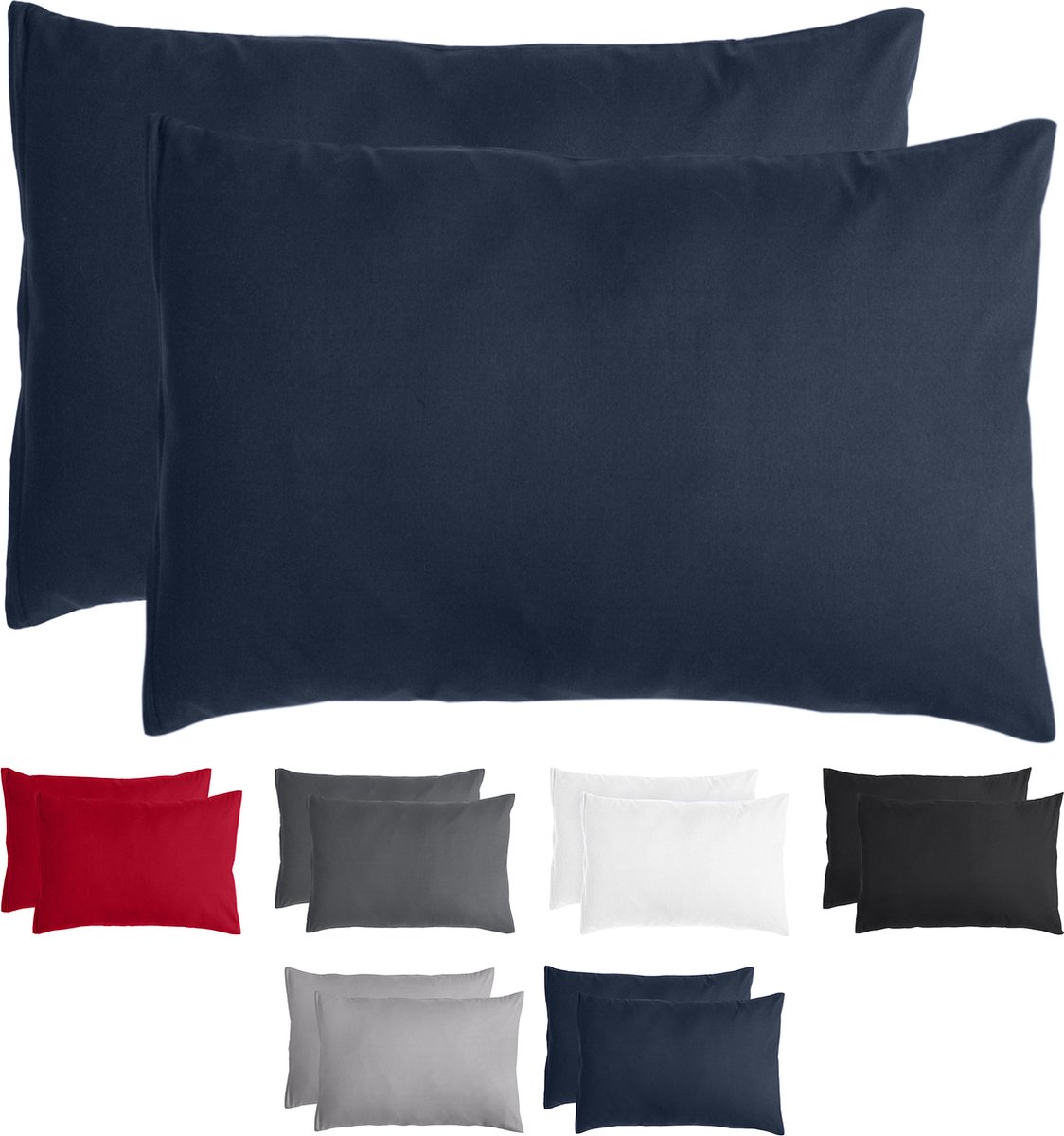 Komfortec Set van 2 Premium Kussenslopen 40x60 cm - Superzachte Kussenhoes – 100% - Geborsteld Mikrovezel 90g/m² - Blauw