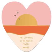 Wenskaart - Met jou erbij is de wereld zoveel mooier - liefde - valentijn - geboorte - lief - compliment - liefde - hart van goud