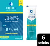 Liquid I.V. ® Hydration Multiplier ® Elektrolyten Poeder - Lemon Lime Flavour - gemakkelijk te openen stick, gebruik met 500 ml water - 6 sticks