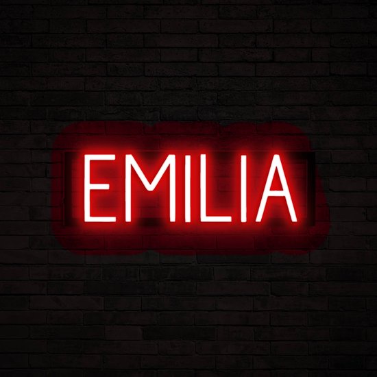 EMILIA - Lampe Néon LED Chambre d'enfant | SortBrite | 49, 44 x 16 cm | 6 modes de gradation et 8 animations lumineuses | Lampe murale avec nom, Siècle des Lumières néon