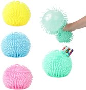 Pufferz Pufferbal pastel met stekeltjes - 18 cm groot - 1 exemplaar - Voor de hand - Fidget - Stressbal - Kinderen - ADHD - Autisme