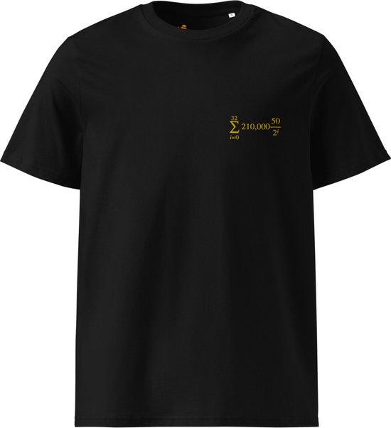 Bitcoin Halving - Geborduurd Bitcoin T-shirt - Unisex - 100% Biologisch Katoen - Kleur Zwart - Maat L | Bitcoin cadeau| Crypto cadeau| Bitcoin T-shirt| Crypto T-shirt| Crypto Shirt| Bitcoin Shirt| Bitcoin Merch| Crypto Merch| Bitcoin Kleding