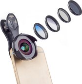DrPhone VisionKit - Telefoonlens Kit Met 5 Lenzen - CPL (Circular Polarizing Lens) - ND8 Filter - Grad Blue Filter - Grad Gray Filter - Star Filter - Zwart