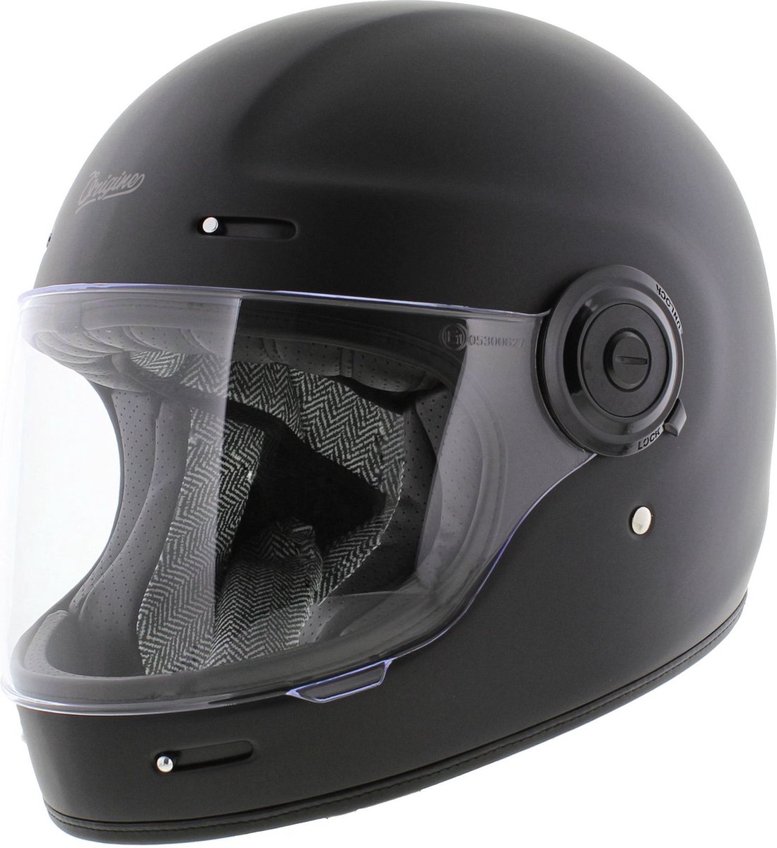 Origine Vega Vintage integraalhelm - Distinguished mat zwart - Maat XXL - Motorhelm / Brommerhelm