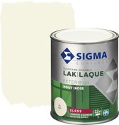 Sigma Houtlak Exterieur Hoogglans - Glansbehoud - Droog na 1,5 uur - RAL 9001 - Wit - 0.75L