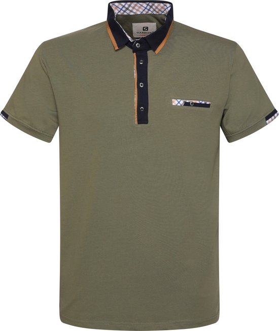 Gabbiano Poloshirt Polo Met Geblokte Details 14018 502 Army Mannen Maat - L