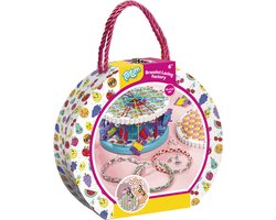 foto van Totum fashion armbandjes maken knutselkoffer speelgoed meisjes - bracelet lacing factory met tool - creatief knutselen