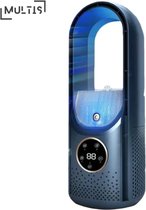 Multis - Mini Mobiele Airco Zonder Afvoer - Draagbare Airconditioning - Mini Ventilator - Aircooler - Zonder Slang en Afvoer - 6 Standen - 13x13x30 cm - Geluidloos - Blauw