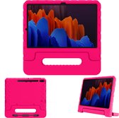 iMoshion Tablet Hoes Kinderen Geschikt voor Samsung Galaxy Tab S8 Plus / Tab S7 Plus / Tab S7 FE - iMoshion Kidsproof Backcover met handvat - Roze