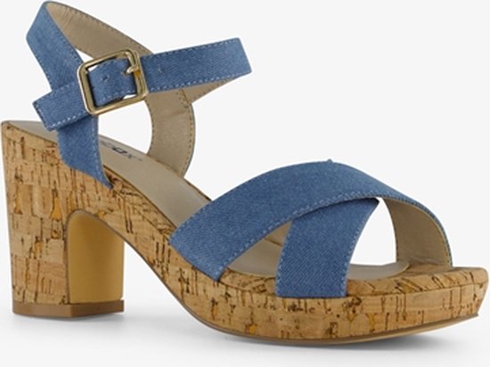 Blue Box dames sandalen met hak denim blauw - Maat 40