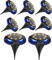 CNL Sight Solar Grondspot (8 stuks)-Tuinverlichting op zonne energie-RVS Grond Spots-Zonne grondverlichting-op Zonne-energie met Buiten Verlichting Tuinverlichting- Buitenverlichting Tuinlamp