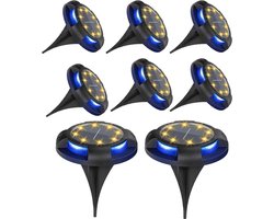 Meedeer Solar Grondspot (8 stuks)-Tuinverlichting op zonne energie-ABS Grond Spots-Zonne grondverlichting-op Zonne-energie met Buiten Verlichting…