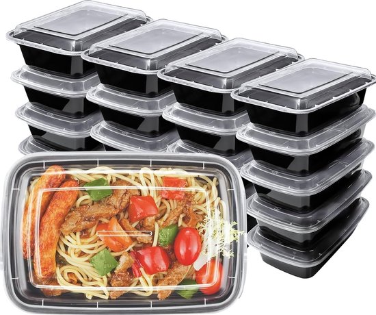 ZOENHOU 50 stuks meal prep dozen, 750 ml kunststof