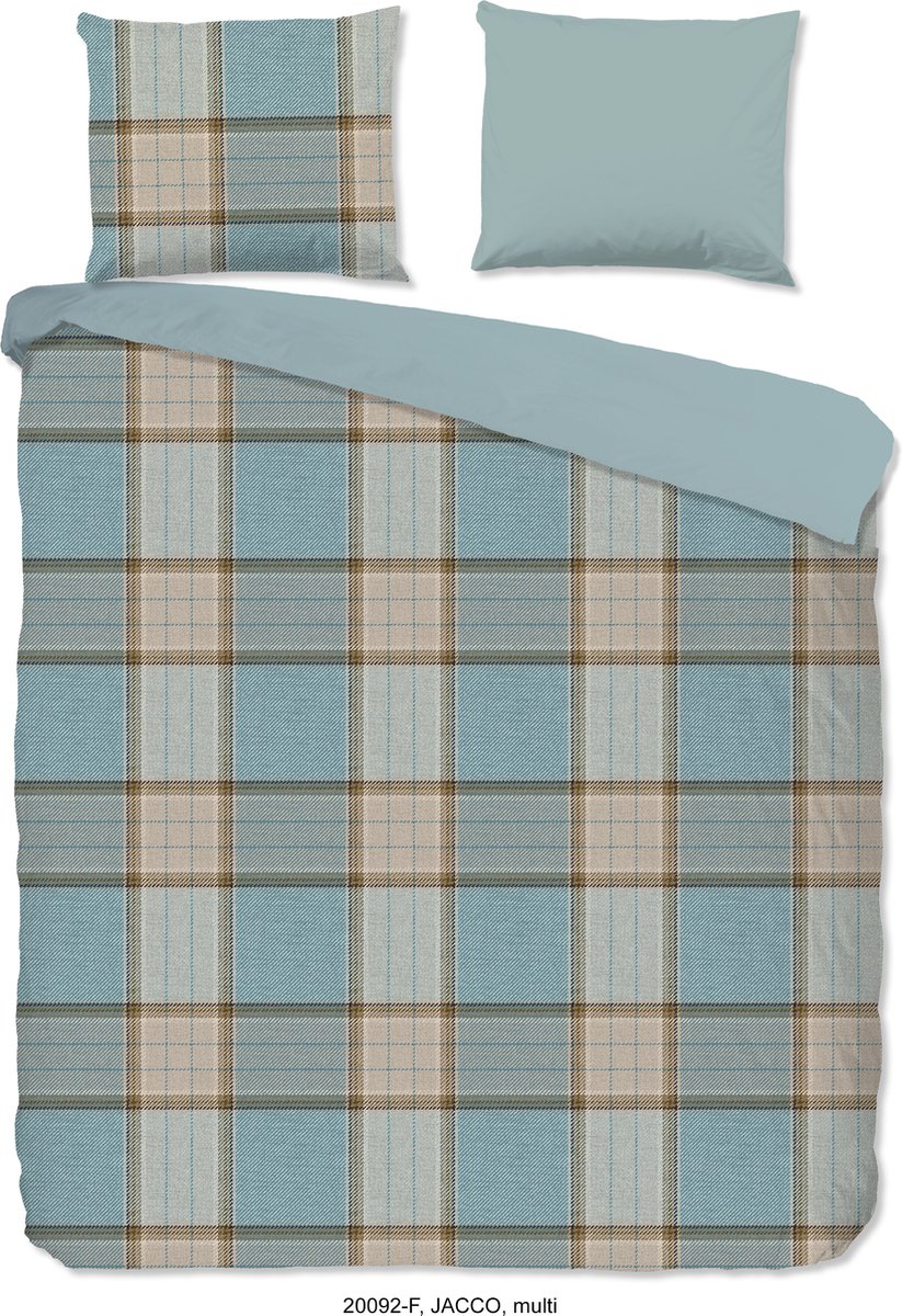 Good Morning dekbedovertrek ruit - Lits jumeaux 240x200/220 cm - Multi - 100% Katoen flanel