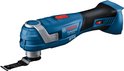 Bosch Professional GOP 18V-34 blauwe multitool met rode knop. Met Starlock Plus.