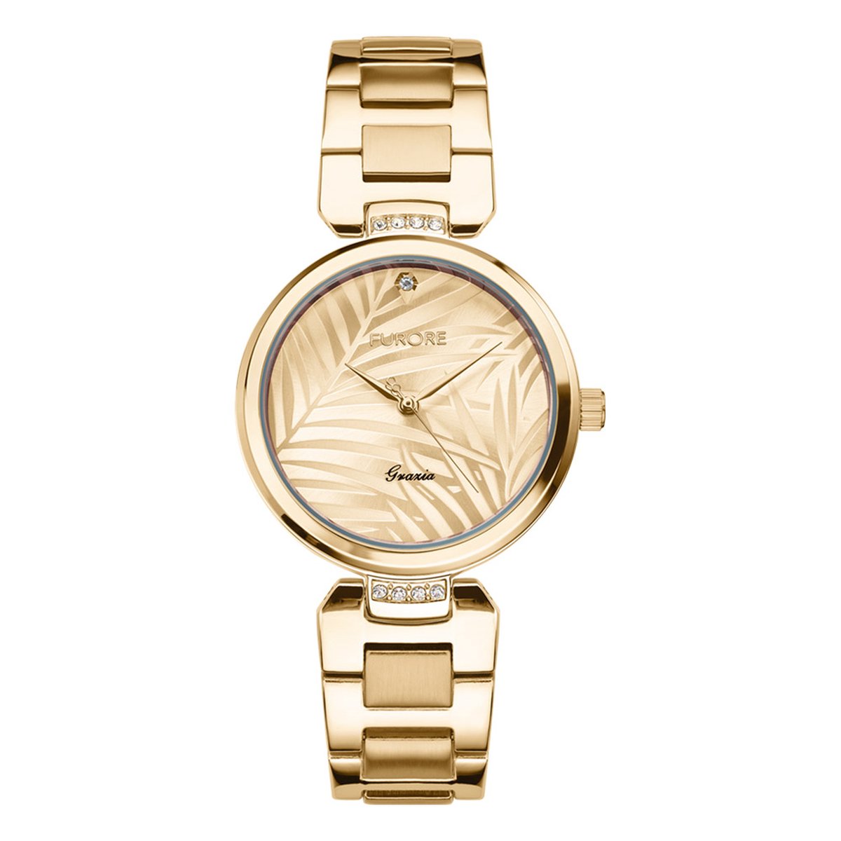 Furore - Grazia - FU3402 - dameshorloge - 32 mm - roestvrij stalen band - goud