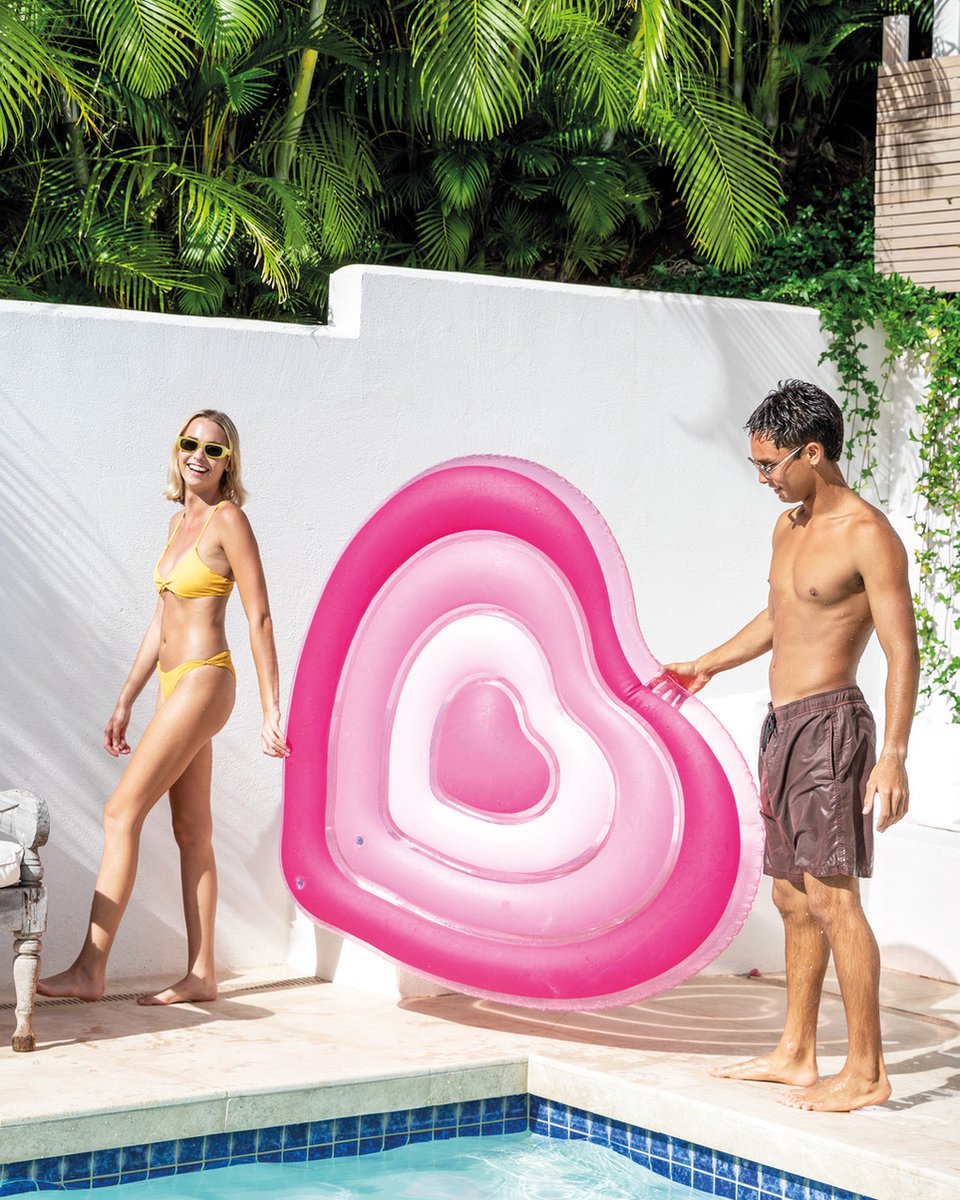 Vlot Sweetheart - Drijfmat - Roze - 155x135x25 cm - Opblaasbaar Luchtbed Voor In Het Water - Drijven Op Het Water - Spelen In Het Water - Zwembad - Strand - Waterbed Voor Meisjes - Waterspeelgoed - Luchtmatras – foto 6